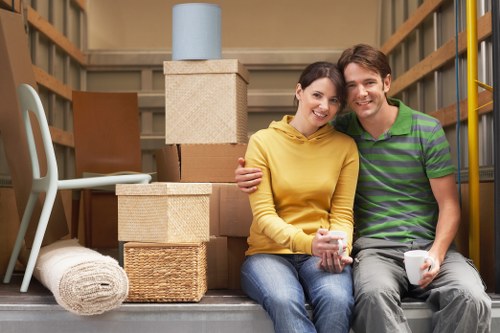 Professional removals and storage service in Brompton with moving boxes