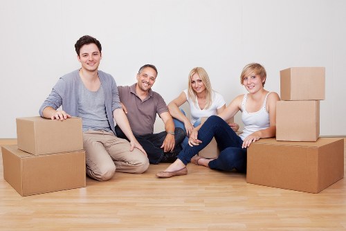 Boxes and furniture ready for a Brompton house move